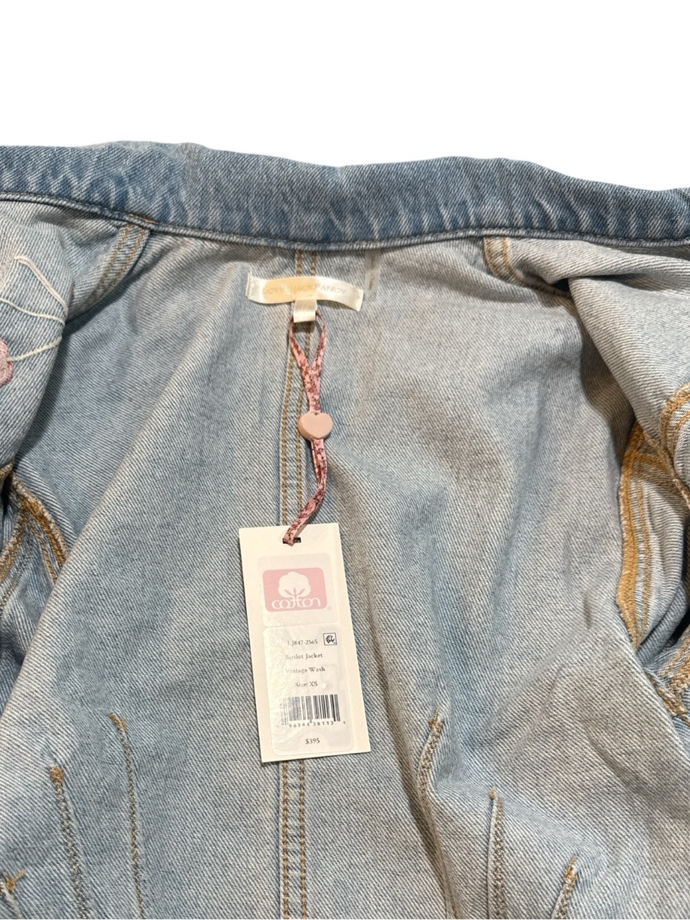 LoveShackFancy Bardot Cherry Denim Jacket - Picture 7 of 15